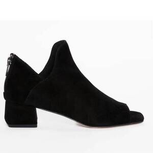 NEW PELLE MODA women's vonn open toe suede bootie in black